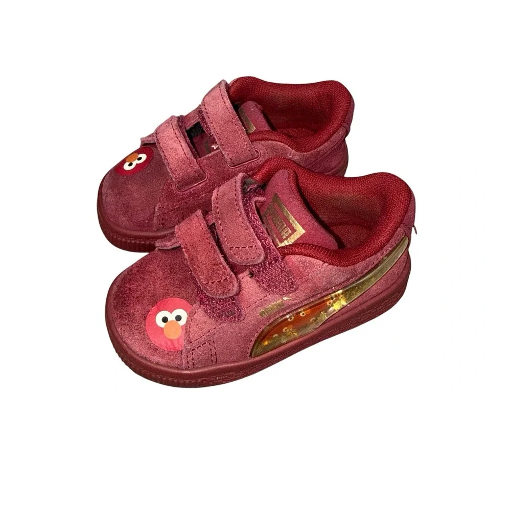 Puma x Sesame Street 50th Elmo Red Suede Sneakers Toddler Size 5C
